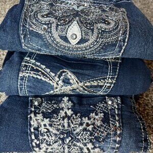 Denim Jeans Bundle, Wallflower Mudd, bedazzled pockets, small petite